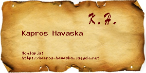 Kapros Havaska névjegykártya